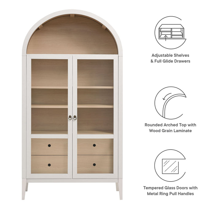 Nolan 74" Tall Arched Storage Display Cabinet