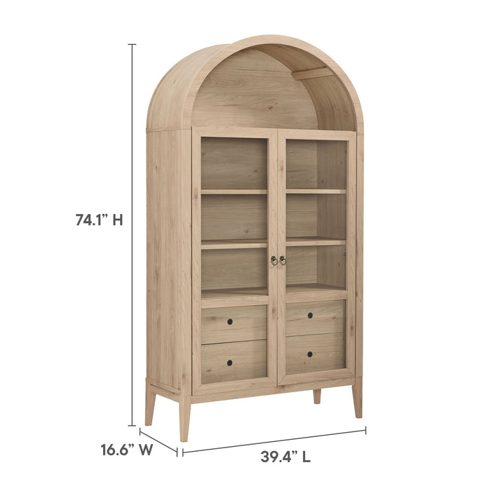 Nolan 74" Tall Arched Storage Display Cabinet