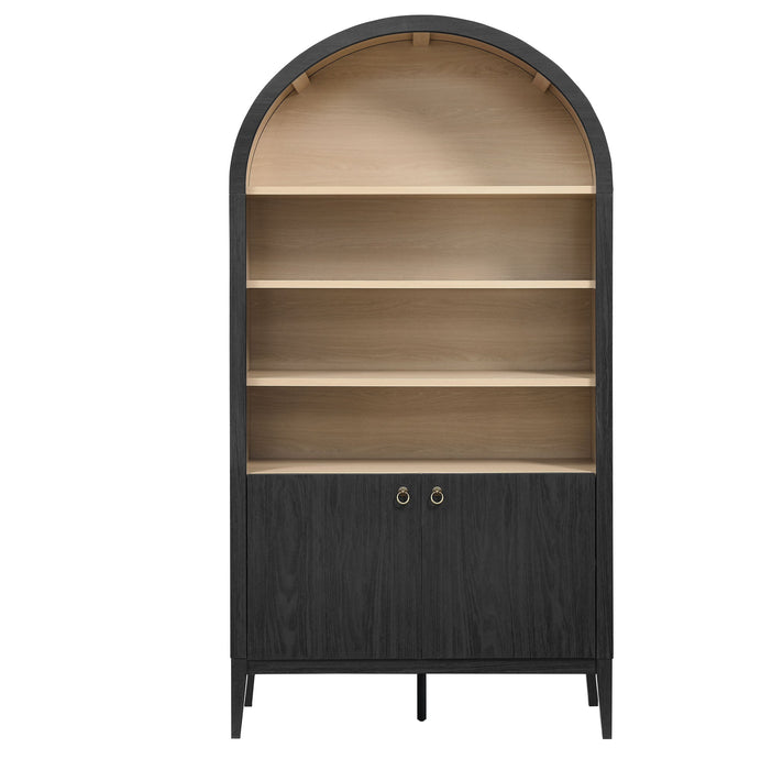 Nolan 74" Tall Arched Storage Display Cabinet Bookshelf