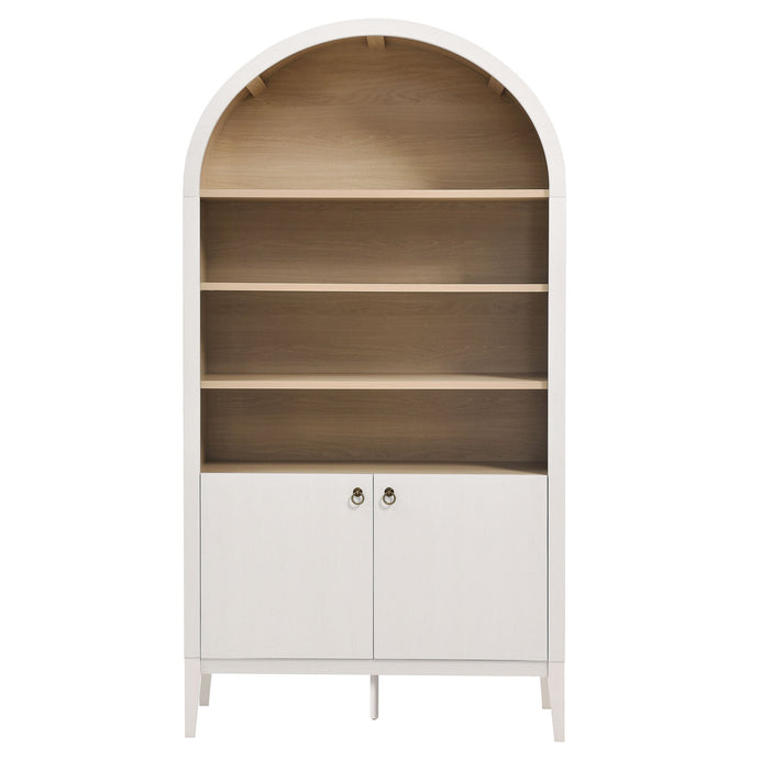 Nolan 74" Tall Arched Storage Display Cabinet Bookshelf