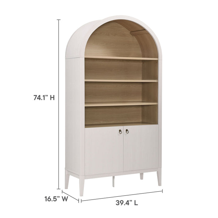 Nolan 74" Tall Arched Storage Display Cabinet Bookshelf