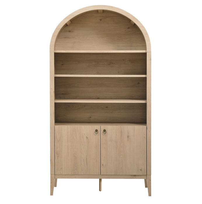 Nolan 74" Tall Arched Storage Display Cabinet Bookshelf