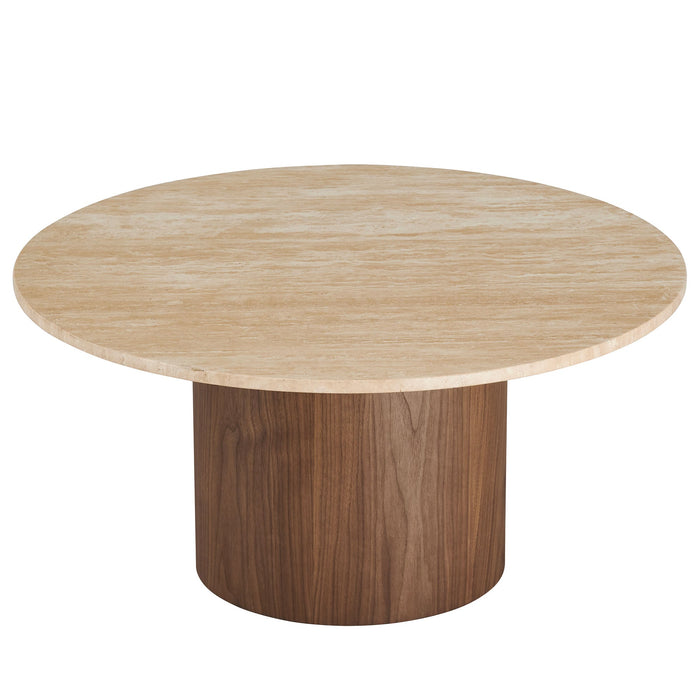 Kioni Round Travertine Coffee Table