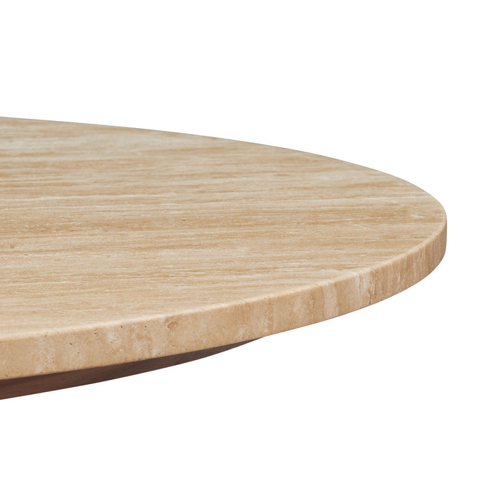 Kioni Round Travertine Coffee Table