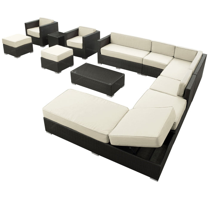 Fusion 12 Piece Outdoor Patio Sectional Set