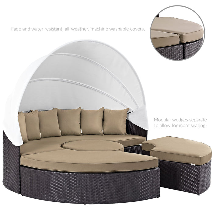 Quest Wicker Rattan Outdoor Patio Canopy Sectional Daybed