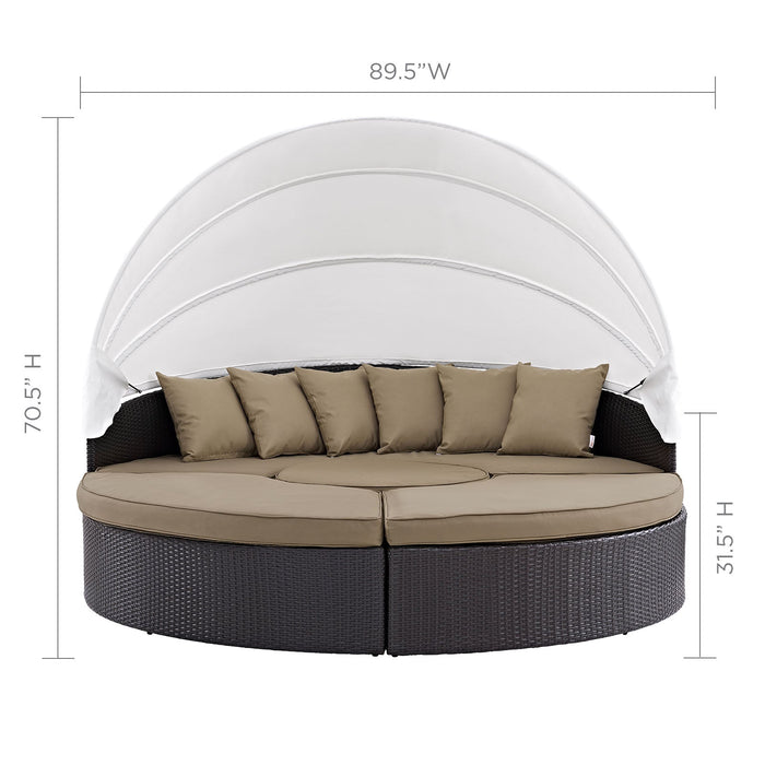 Quest Wicker Rattan Outdoor Patio Canopy Sectional Daybed