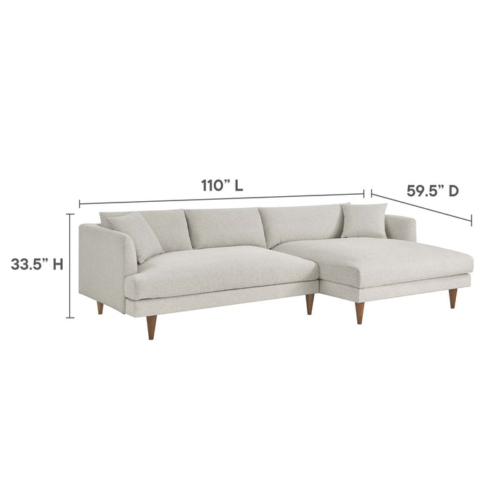 Zoya Right-Facing Down Filled Overstuffed Right Sectional Sofa