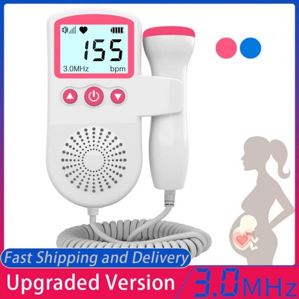 At-Home Fetal Doppler with LCD Display and 3MHz Probe