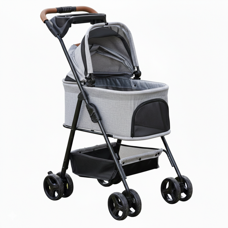 Folding Pet Stroller for Small Dogs and Cats with Carrier Function