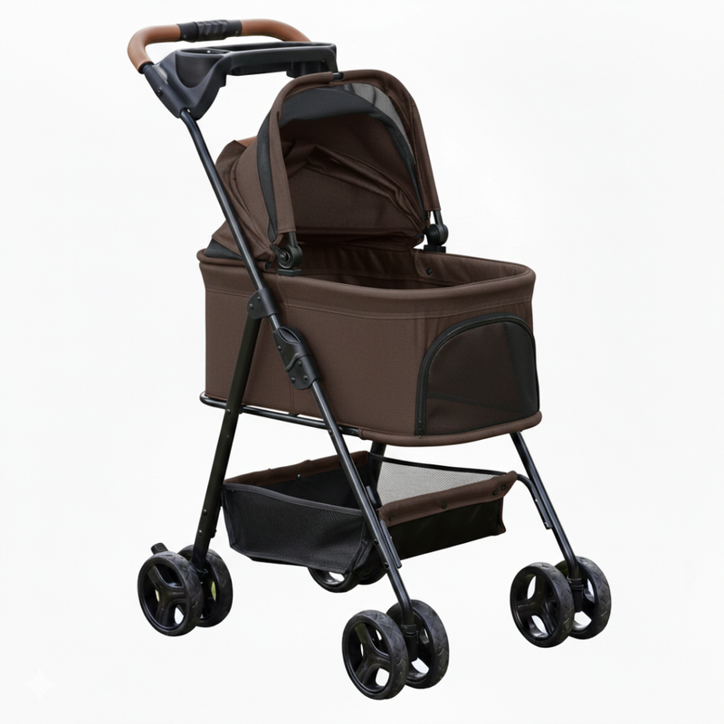 Folding Pet Stroller for Small Dogs and Cats with Carrier Function