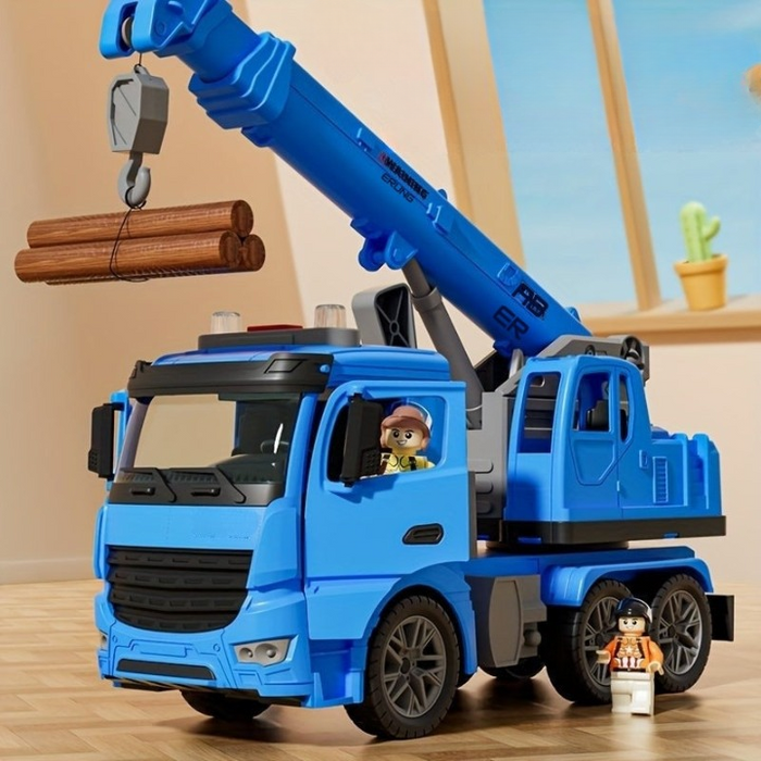 Movable Arm Crane Truck Toy, Light & Sound Features
