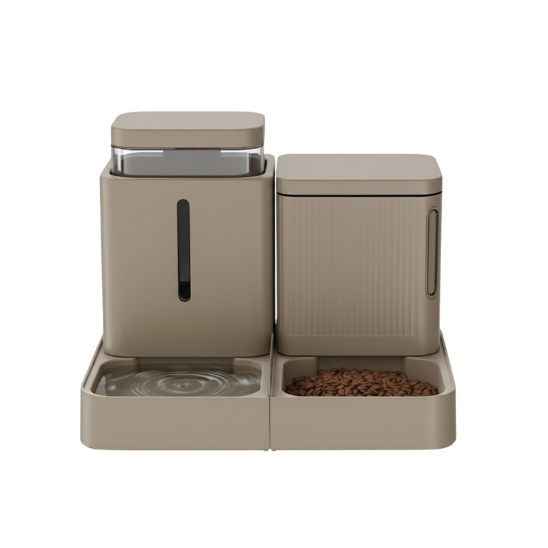 Gravity Pet Feeder and Water Dispenser 2 in 1, 0.8 Gallon x 2