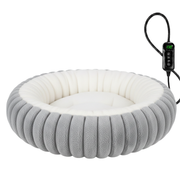 Heated Donut Pet Bed with Adjustable Temperature and Timed Warming