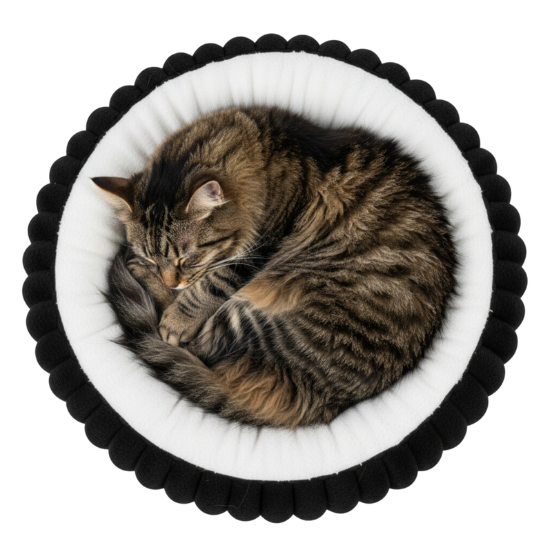 Heated Donut Pet Bed with Adjustable Temperature and Timed Warming