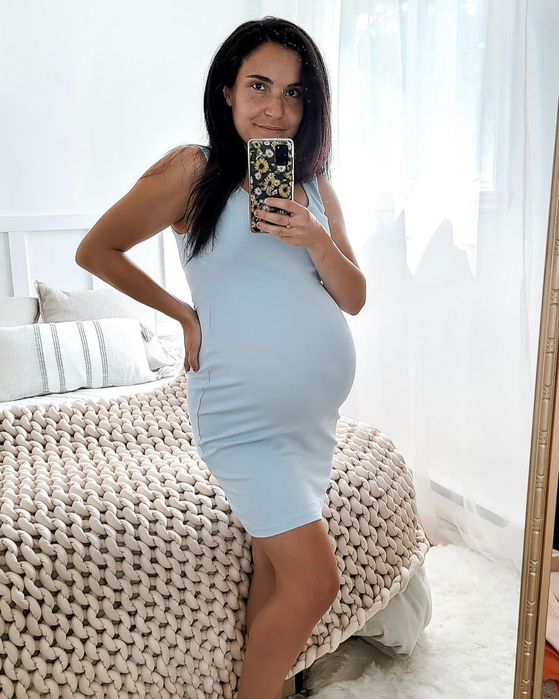 Robe Cami Maternité | Maternity Tank Dress BABY BLUE - Pominie