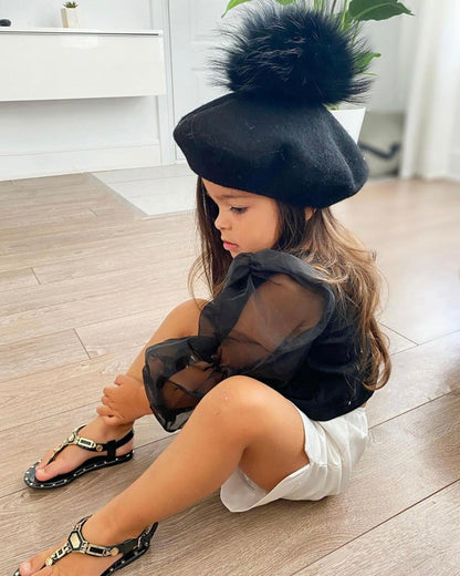 Béret Enfant | Kid Beret NOIR - Pominie