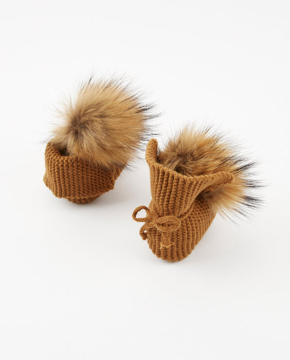 Knitted Baby Slippers - No Pom