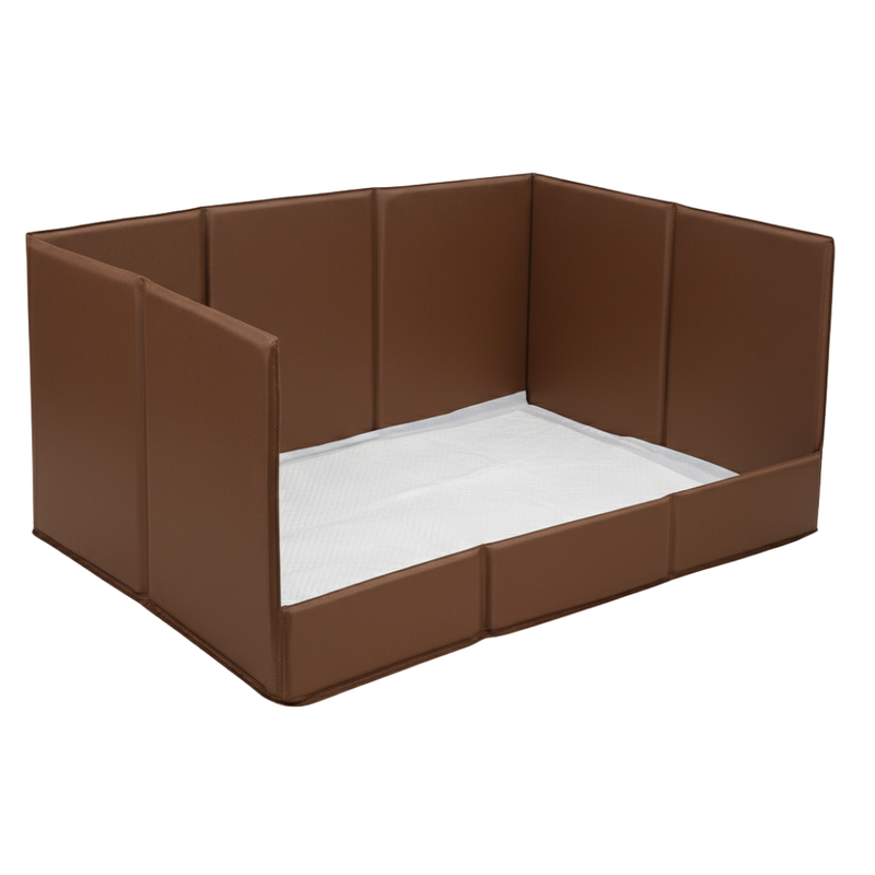 Indoor Dog Pee Pad Tray with Raised Side Walls and Foldable Design