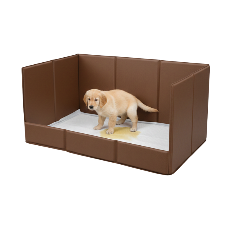 Indoor Dog Pee Pad Tray with Raised Side Walls and Foldable Design