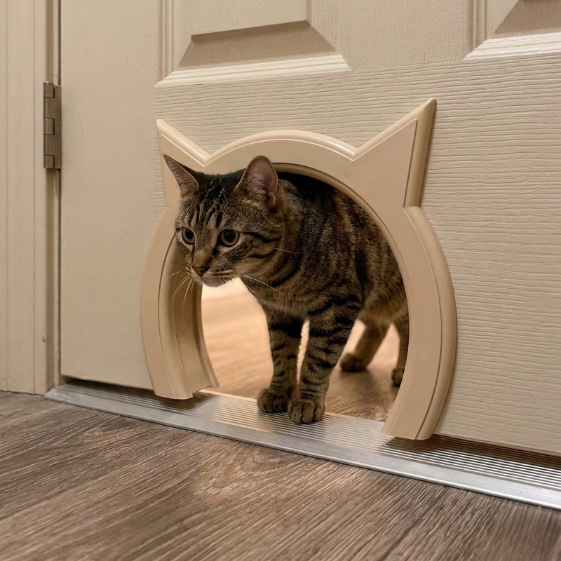 Cat Door Frame Insert for Litter Box or Outside Access Opening