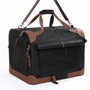 Large Soft Pet Carrier With Foldable Frame and Seatbelt Loops