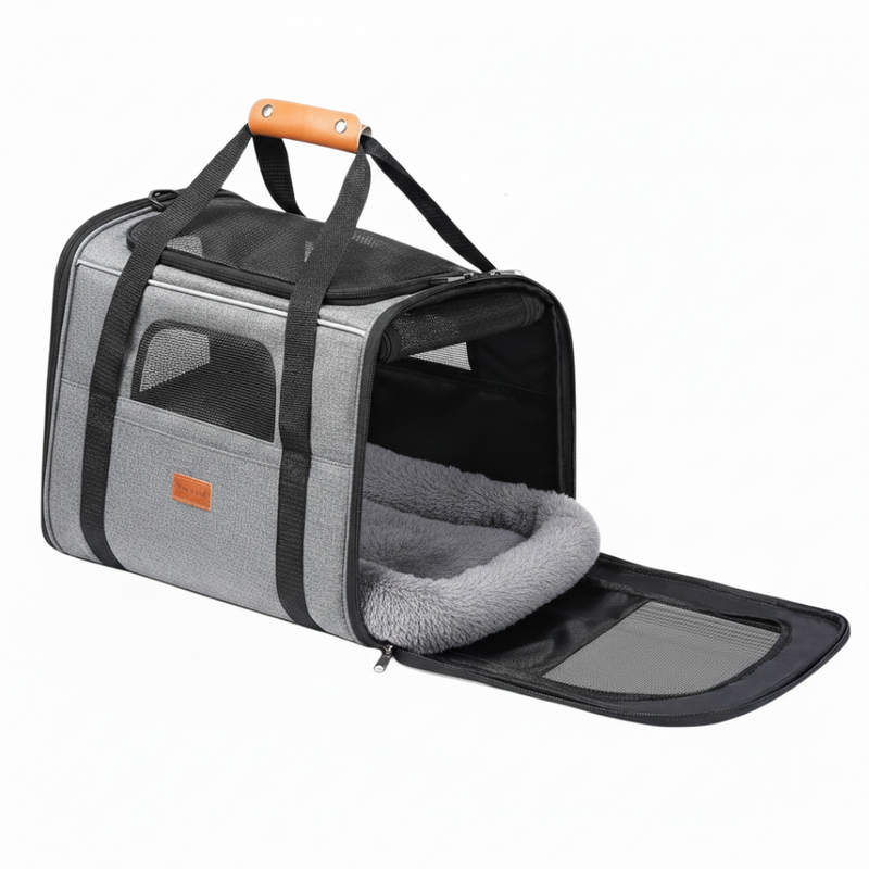 Large Cat and Small Dog Carrier Bag up to 18 lb with Mesh Panels