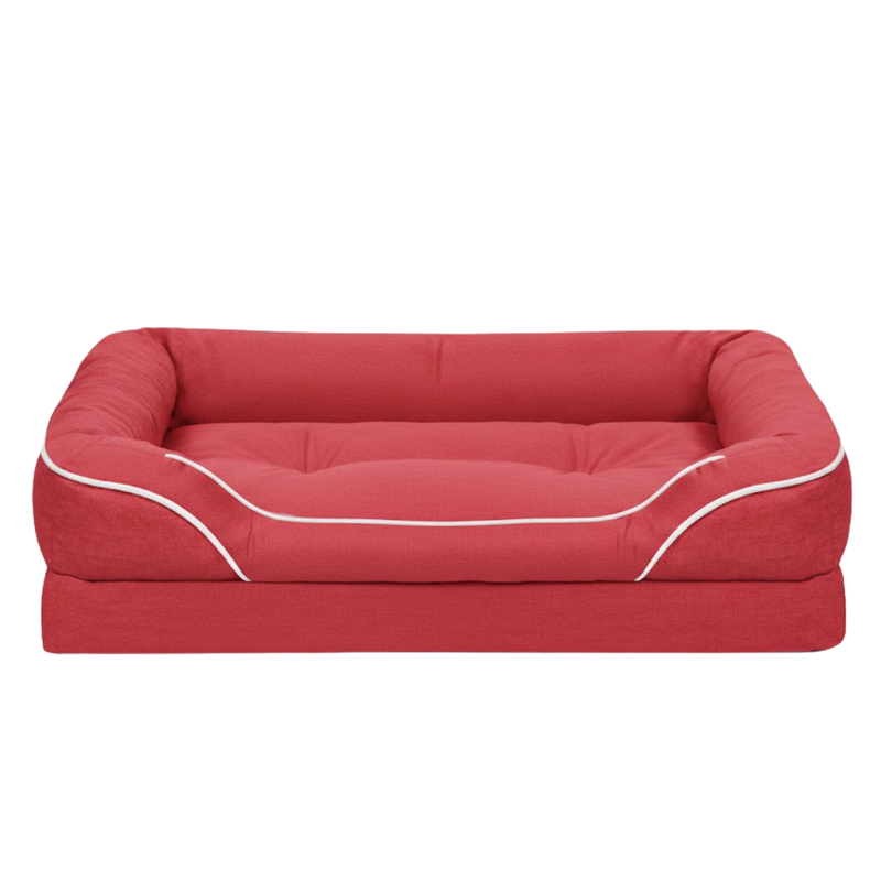 Soft Pet Bed with Bolsters, Anti-Slip Bottom, Removable Cover