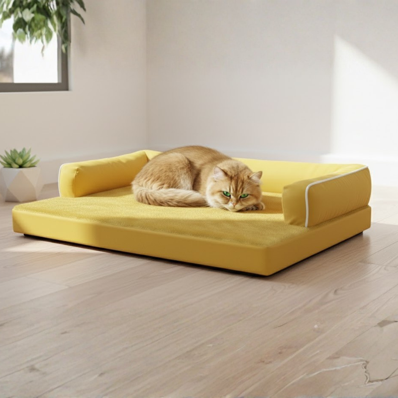 Large Pet Bed with Memory Foam, Bolstered Sides, and Removable Cover