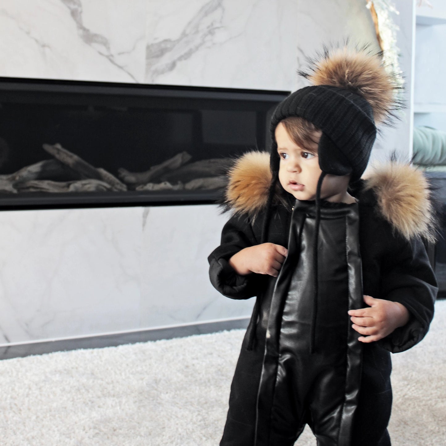 Manteau Bébé Luxueux | Baby Luxury Coat NOIR - Pominie