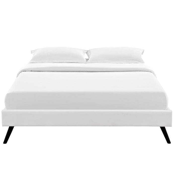 Helen Vegan Leather Bed Frame with Round Splayed Legs