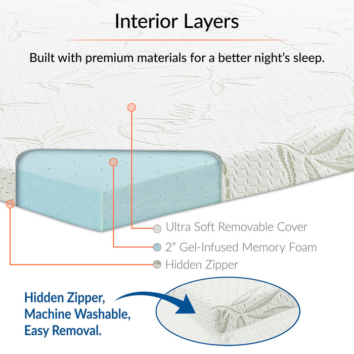 Relax 2" Gel Memory Foam Mattress Topper