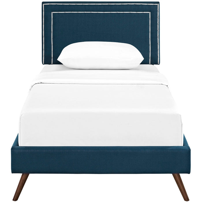 Jessamine Fabric Platform Bed with Round Splayed Legs