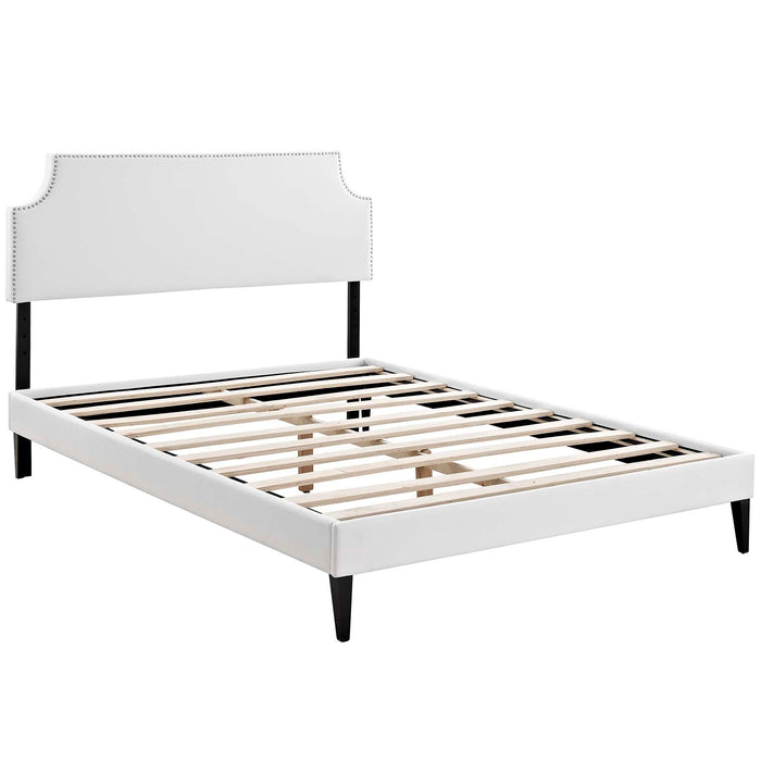 Laura Fabric Platform Bed with Squared Tapered Legs