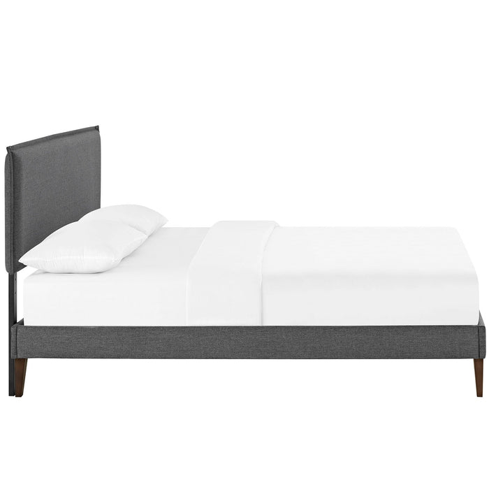 Camille Fabric Platform Bed with Squared Tapered Legs