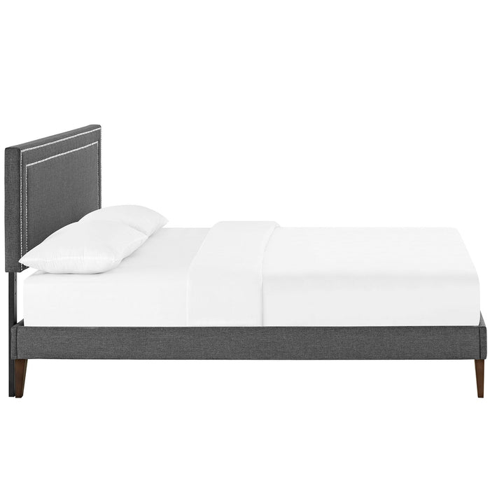 Jessamine Fabric Platform Bed with Squared Tapered Legs