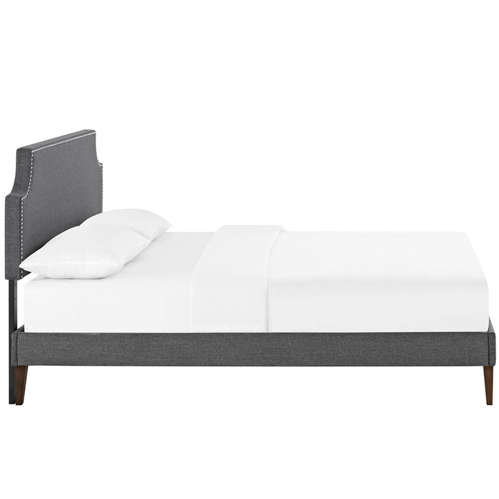 Laura Fabric Platform Bed with Squared Tapered Legs