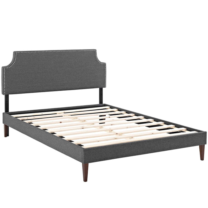 Laura Fabric Platform Bed with Squared Tapered Legs