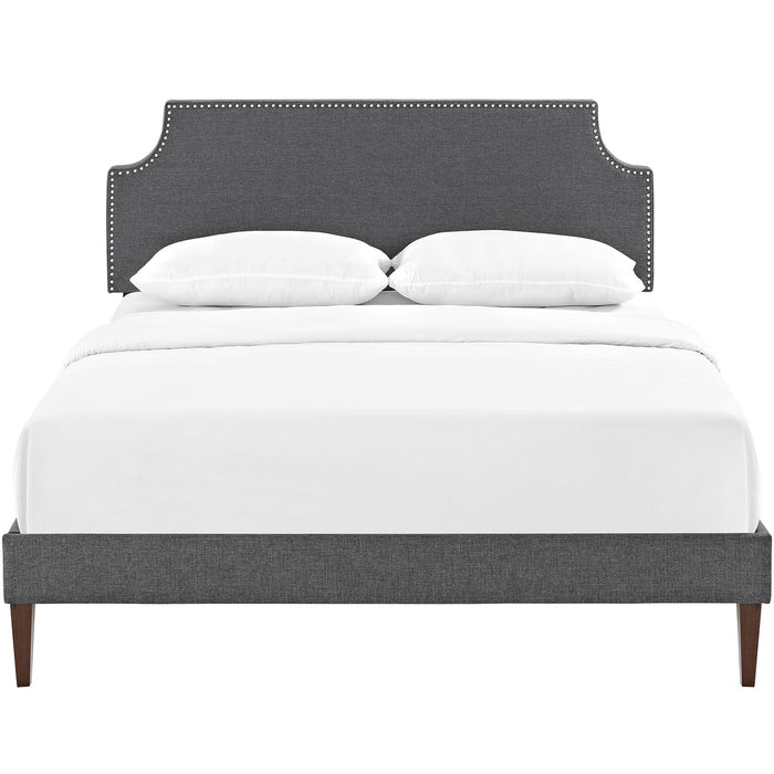 Laura Fabric Platform Bed with Squared Tapered Legs