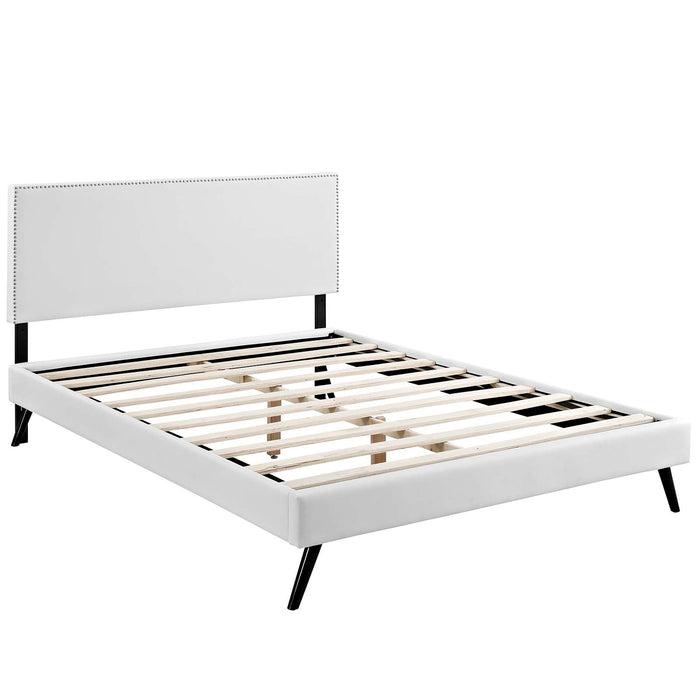 Phoebe Platform Bed with Round Splayed Legs