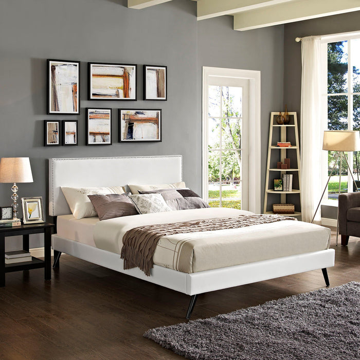 Phoebe Platform Bed with Round Splayed Legs