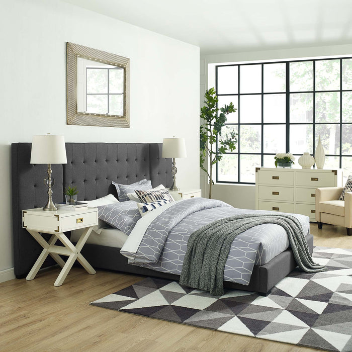 Sierra Upholstered Fabric Platform Bed