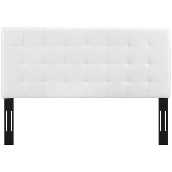 Paisley Tufted Upholstered Faux Leather Headboard