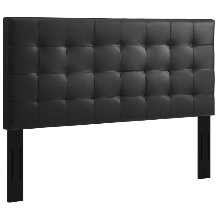 Paisley Tufted Upholstered Faux Leather Headboard