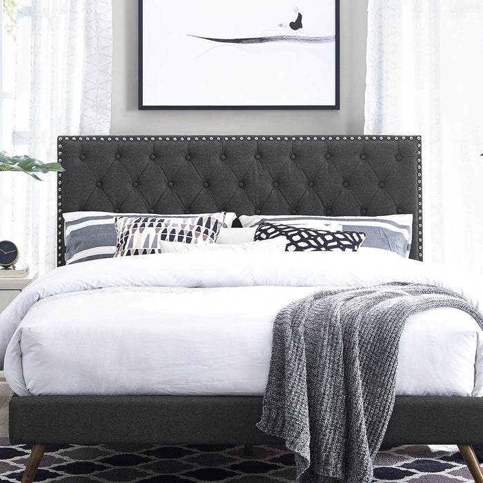 Helena Tufted Upholstered Linen Fabric Headboard