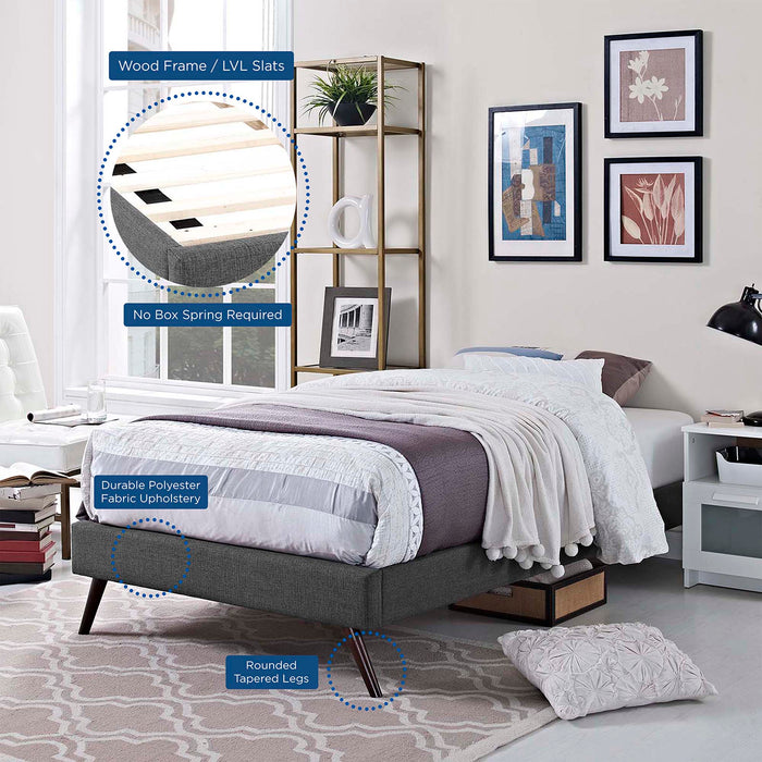 Loryn Fabric Bed Frame with Round Splayed Legs