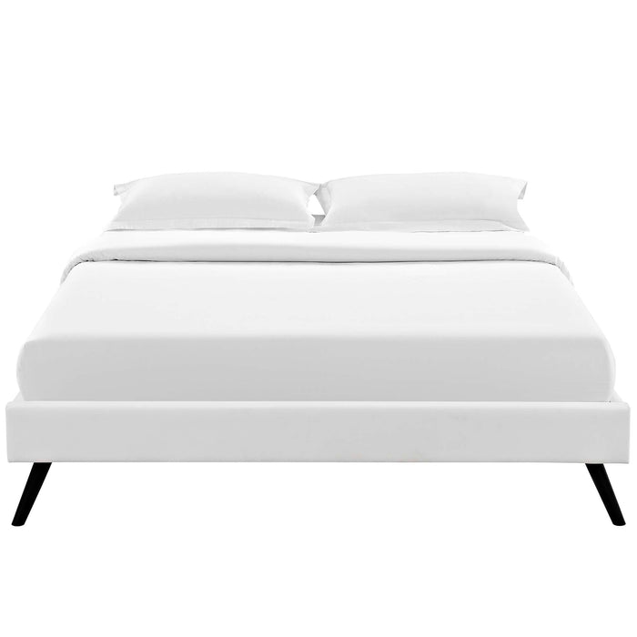 Loryn Vinyl Bed Frame with Round Splayed Legs