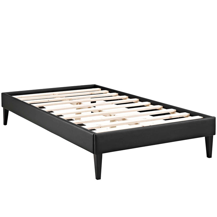 Tessie Vinyl Bed Frame with Squared Tapered Legs