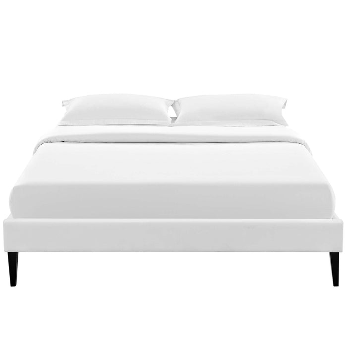 Tessie Vinyl Bed Frame with Squared Tapered Legs