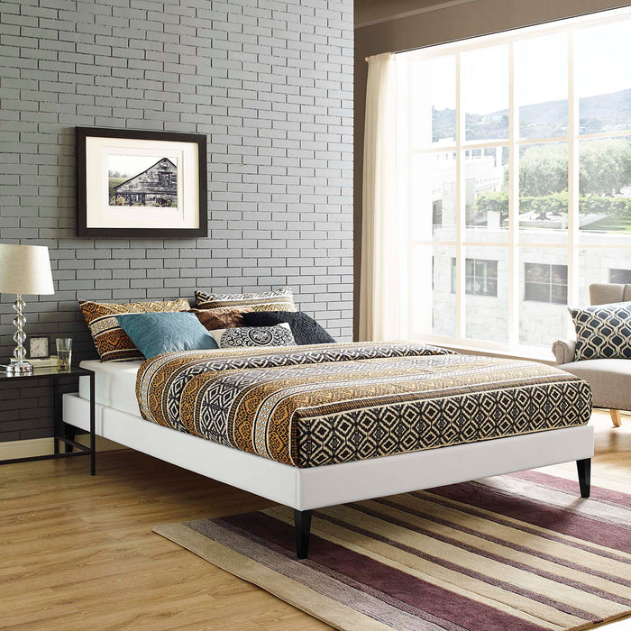 Tessie Vinyl Bed Frame with Squared Tapered Legs